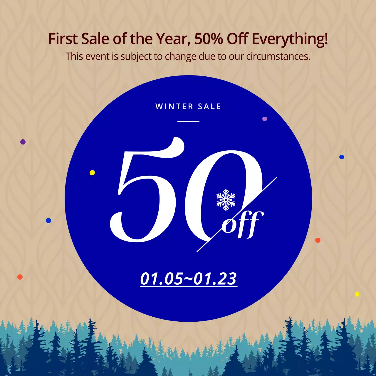 Blue Modern Winter Sale Promotion Instagram Post