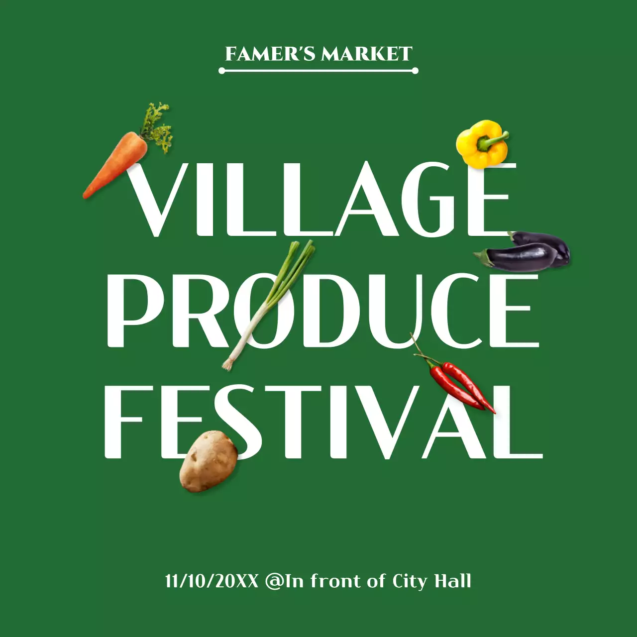 Green Traditional Festival Announcement Social Media Post