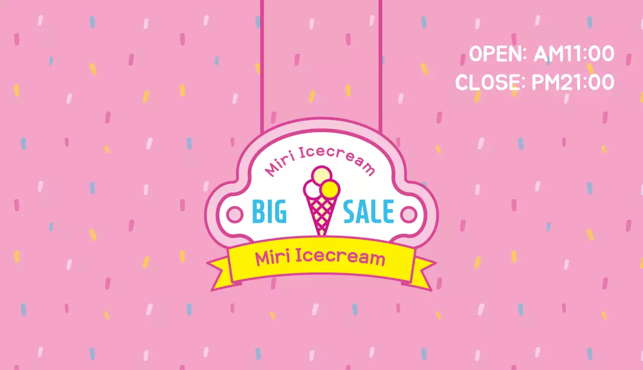 Pink Trendy Ice Cream Promotion Business Card