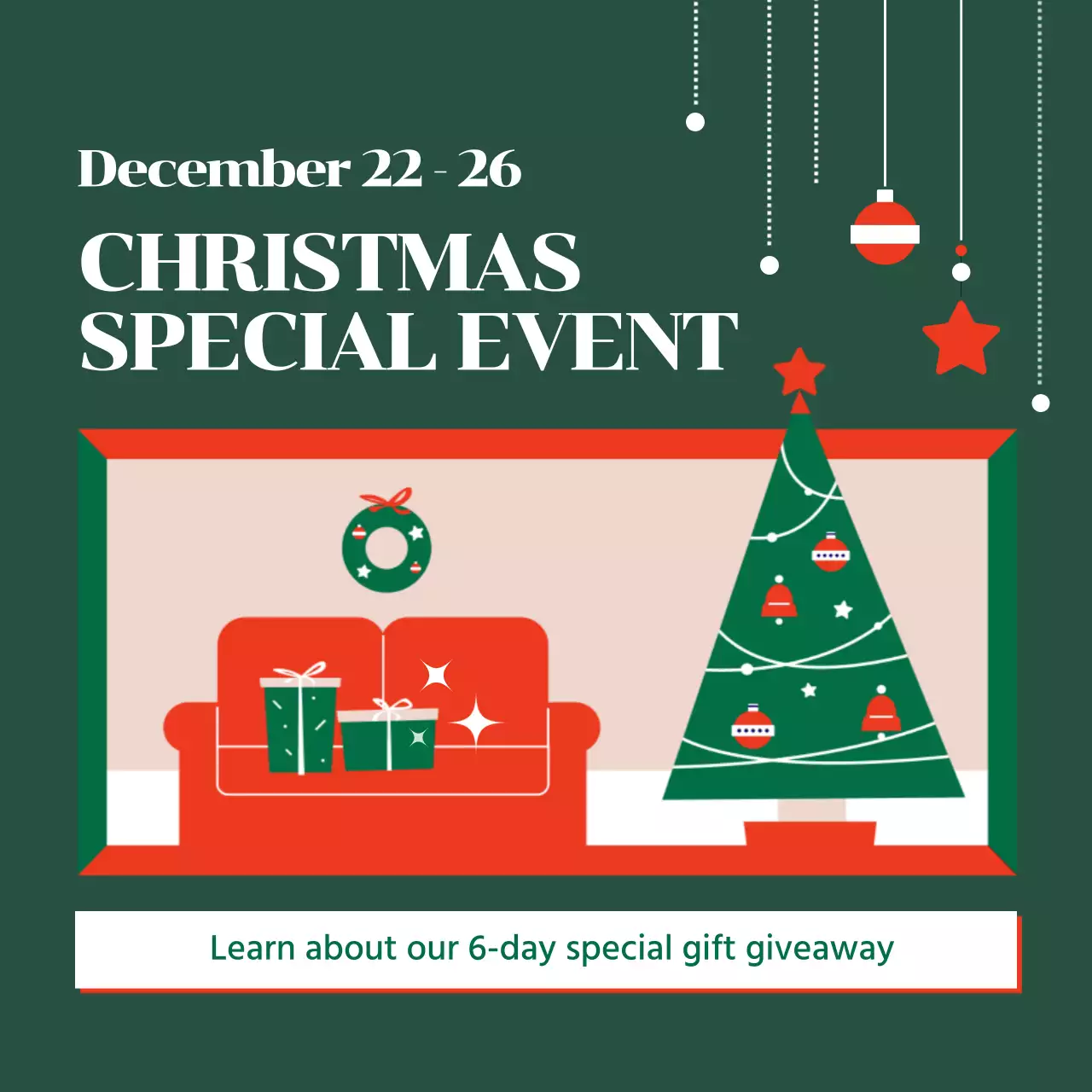 그린 모던 크리스마스 프로모션 소셜 미디어 게시물