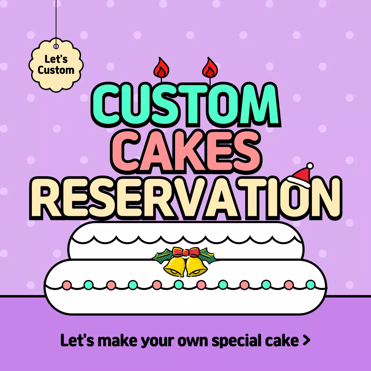 Purple Trendy Cake Promotion Social Media Post