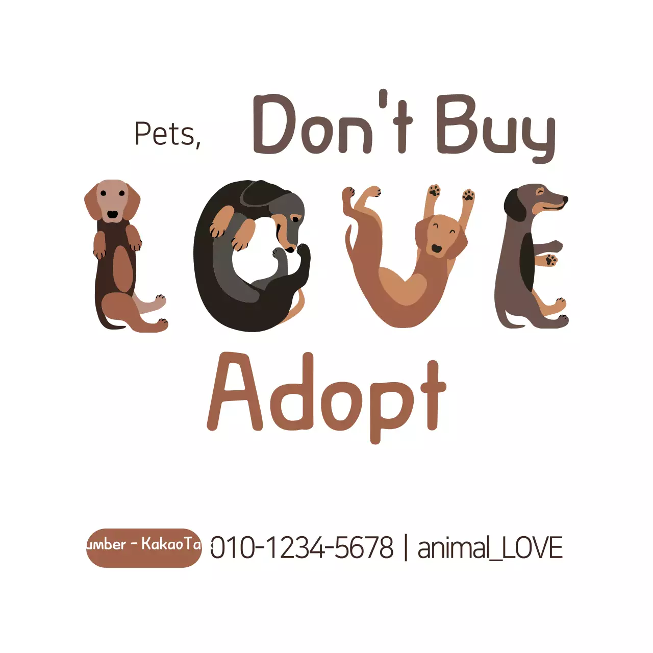 Biểu ngữ quảng cáo thú cưng sáng tạo màu nâu