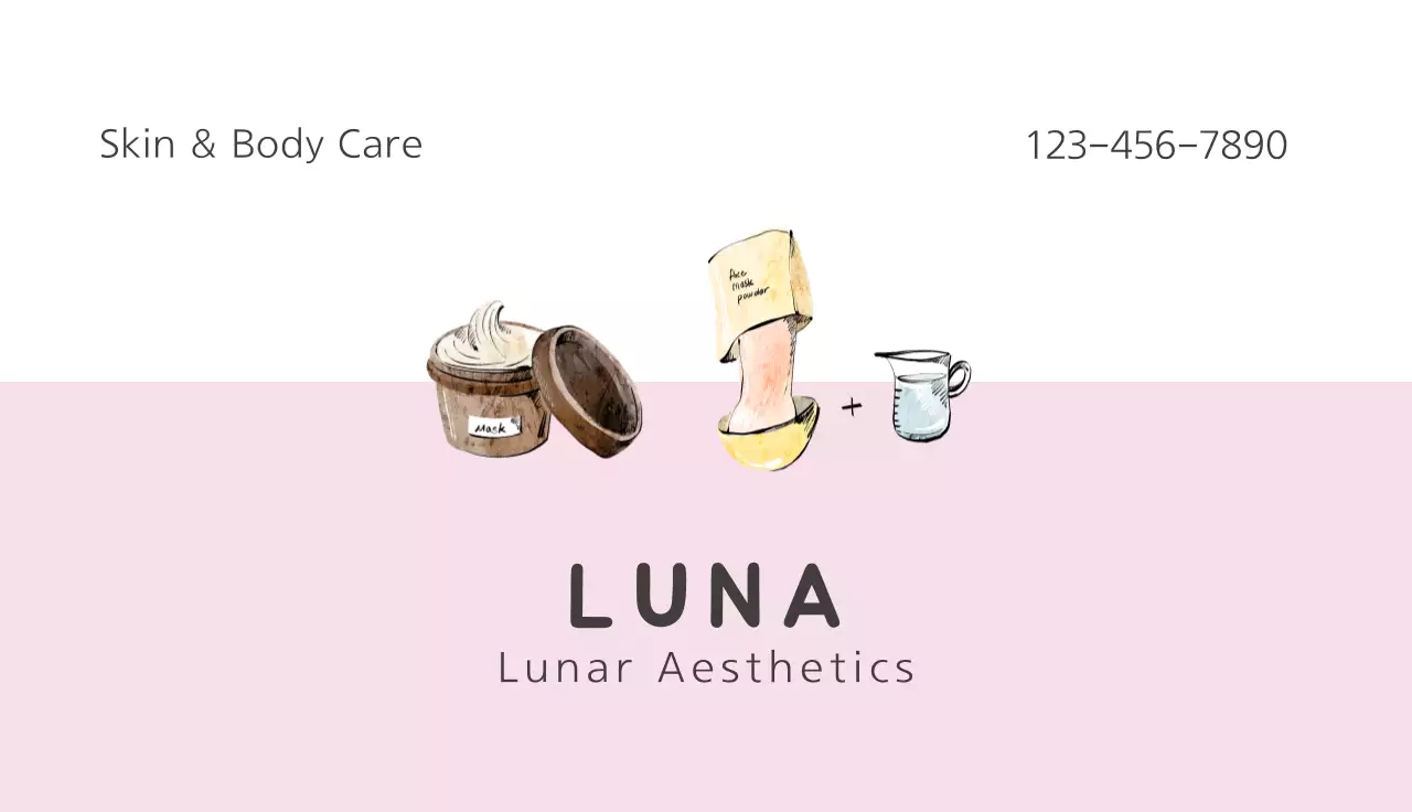 Pink Elegant Skincare Business Card