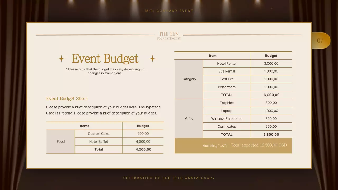 Brown Elegant Anniversary Plan Presentation