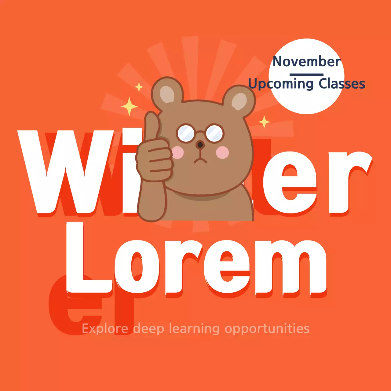 Orange Trendy Learning Promotion Banner