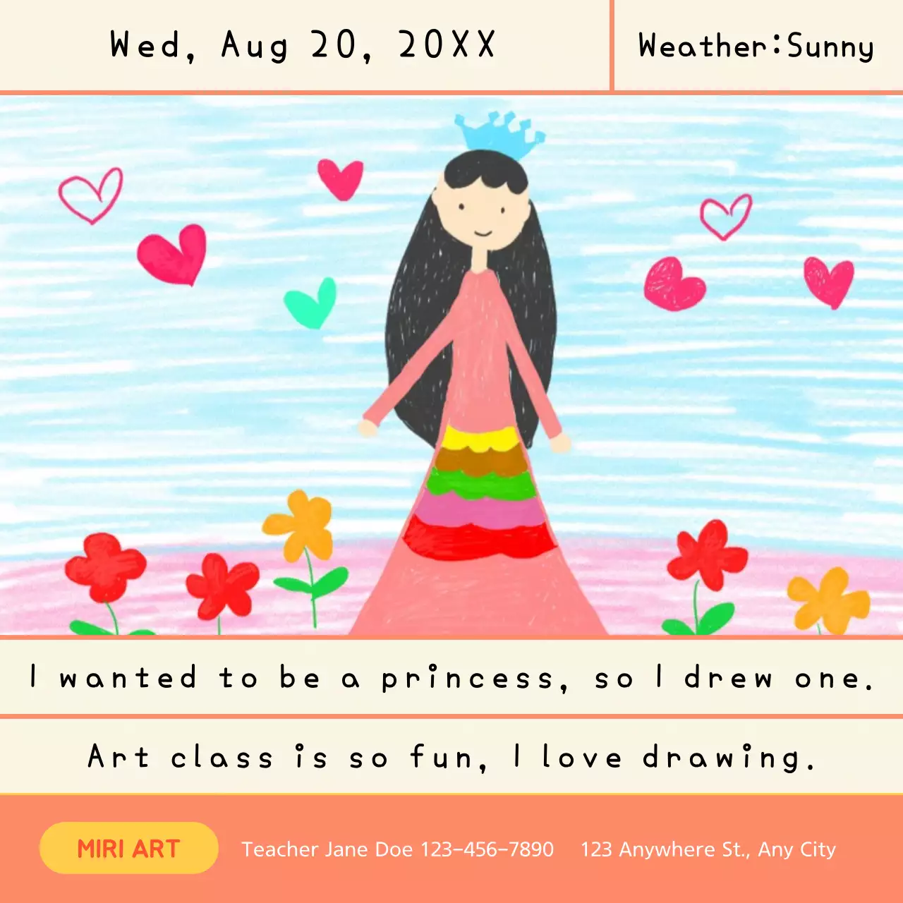 Colorful Simple Art Diary Instagram Post