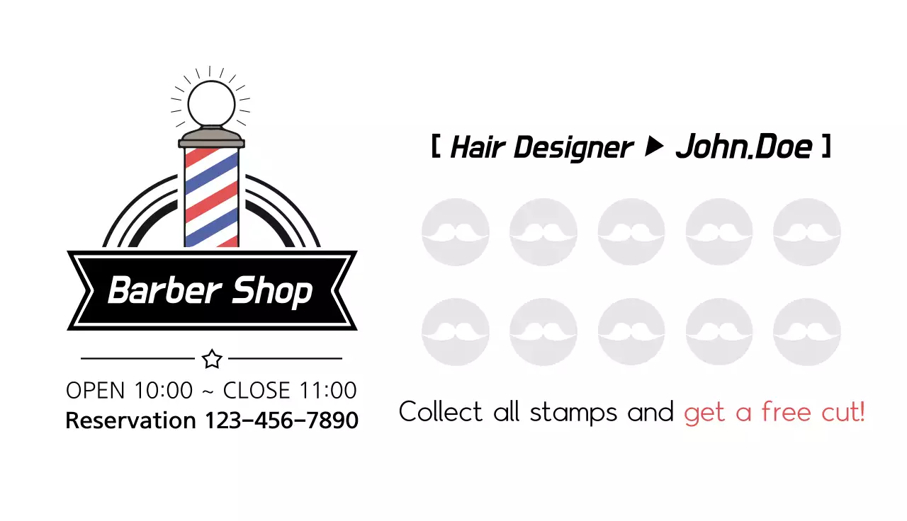 Red Classic Barber Advertisement Business Card