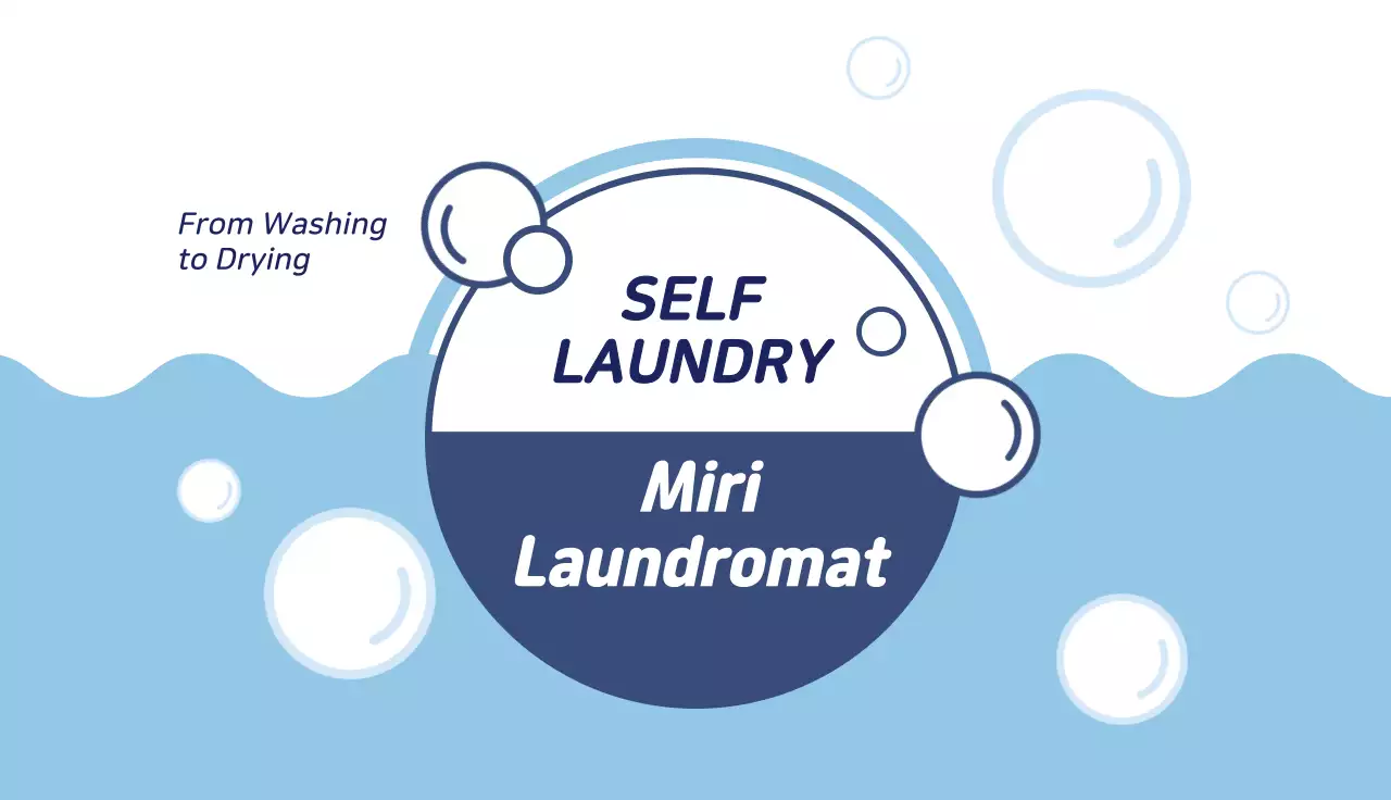 Blue Minimal Laundry Promotion Business Card