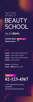 Banner de promoção de evento de beleza moderna roxa