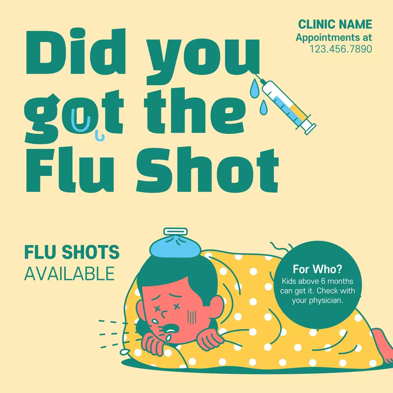 Beige Modern Flu Promotion Instagram Post