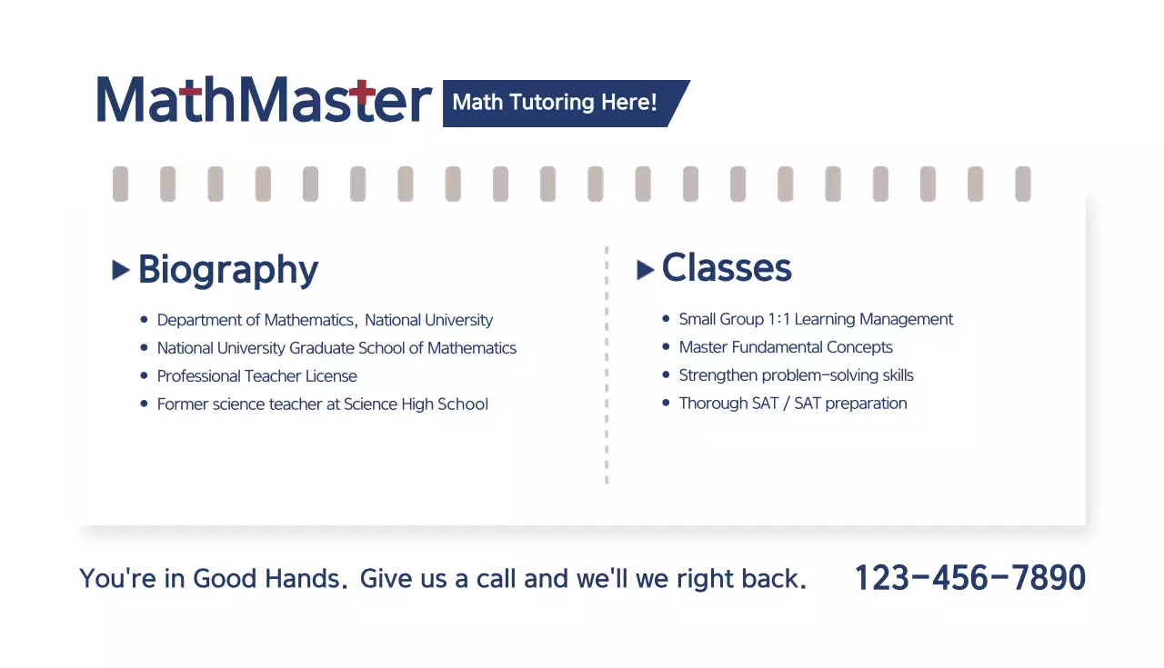 Blue Professional Math Promotion Business Card