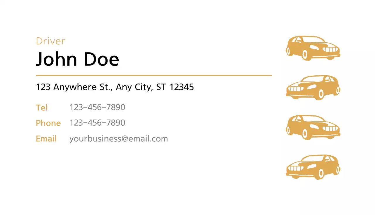 Gold Modern Automotive Business Card