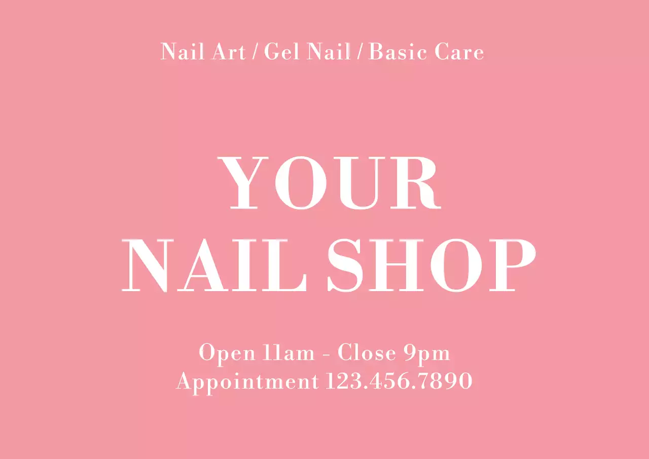 Pink Minimal Nail Salon Promotion Poster