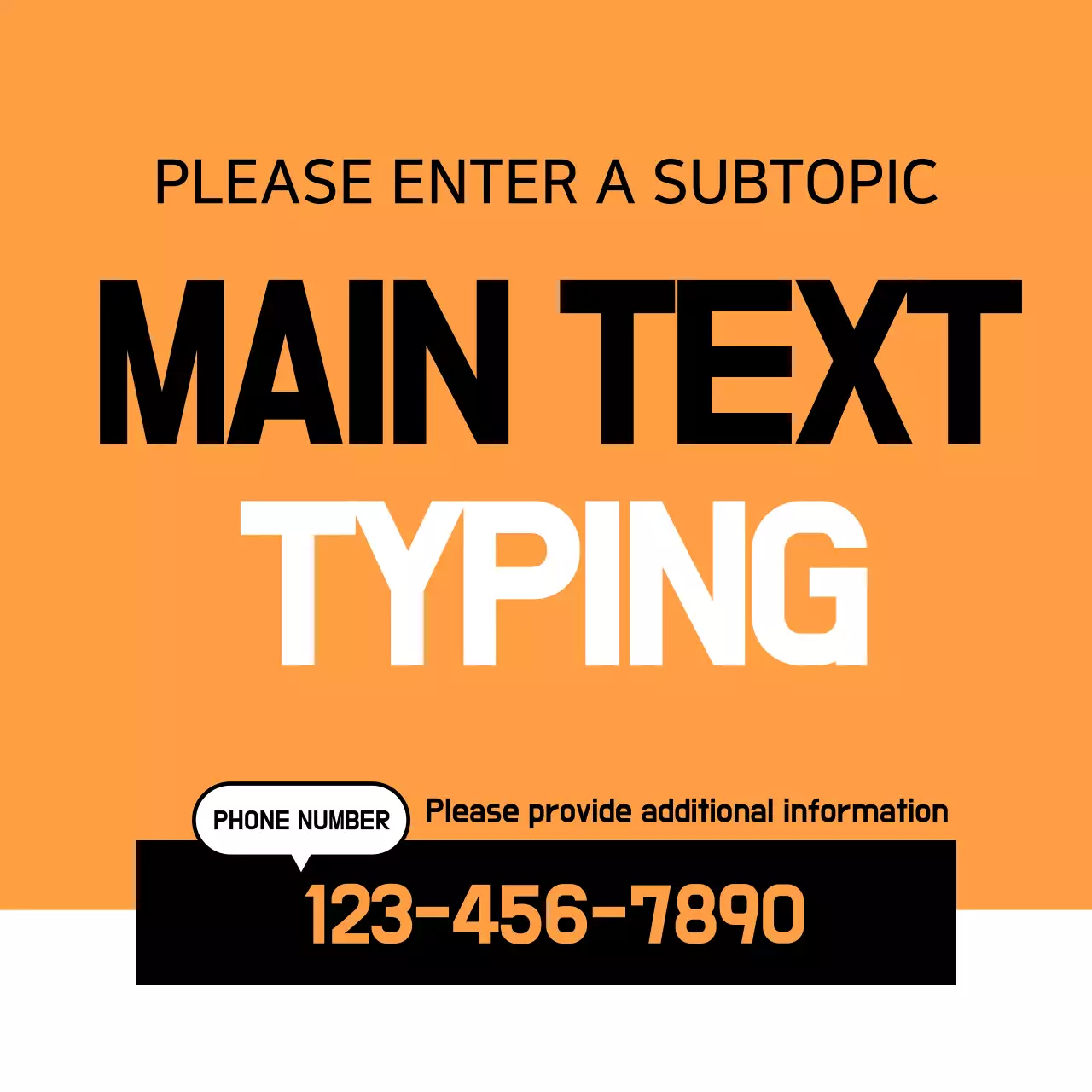 Orange Bold Typing Advertisement Instagram Post