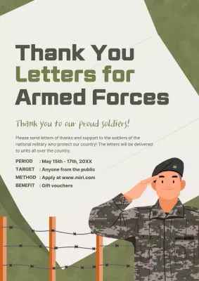 Green Simple Military Announcement Poster
