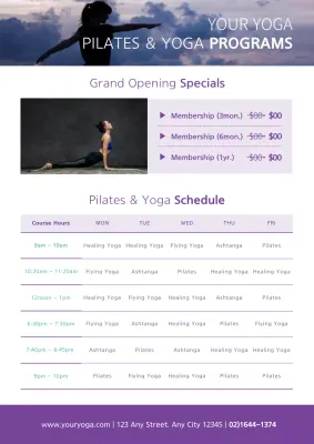 Purple Modern Yoga Promotion Poster