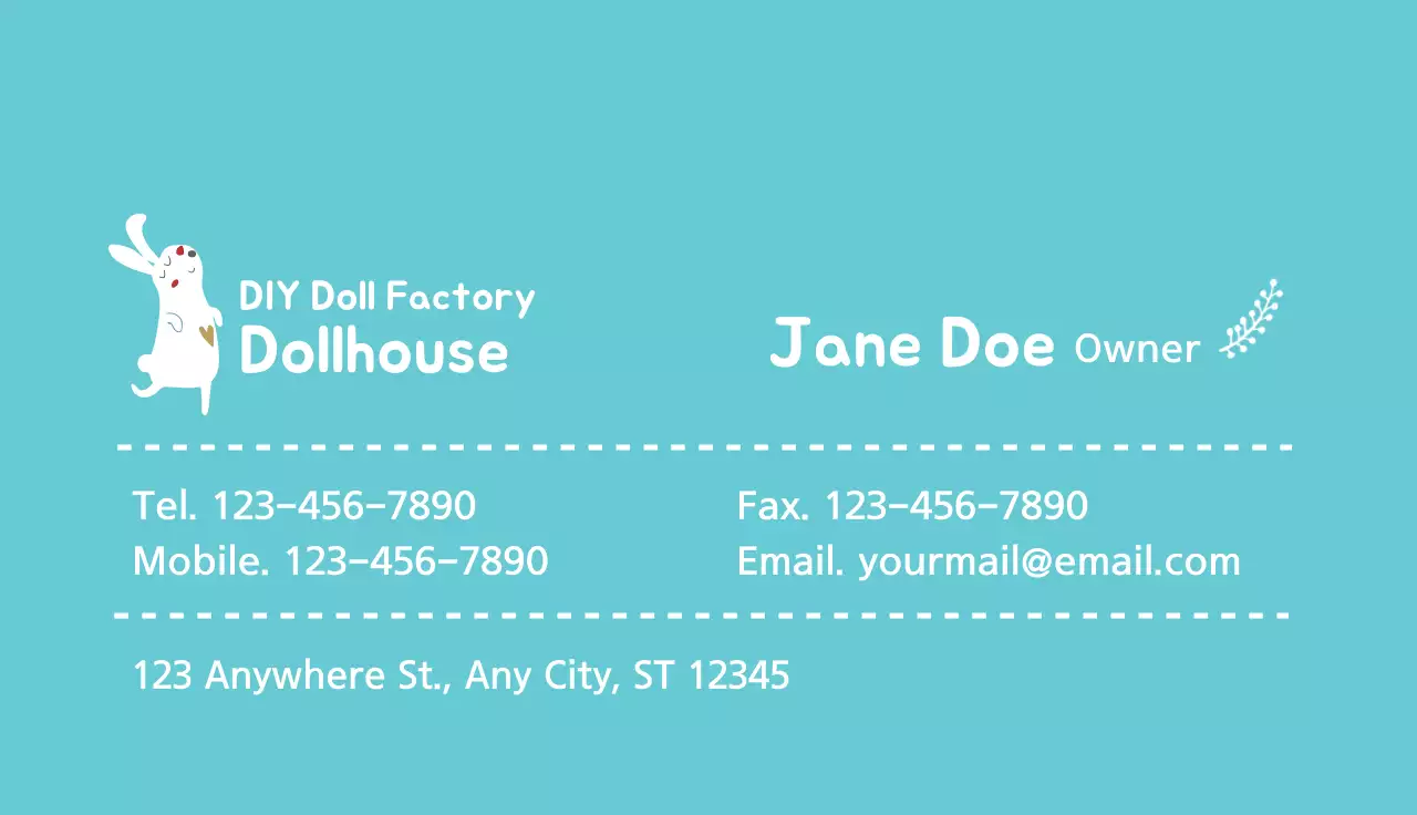 Colorful Playful Dollhouse Business Card