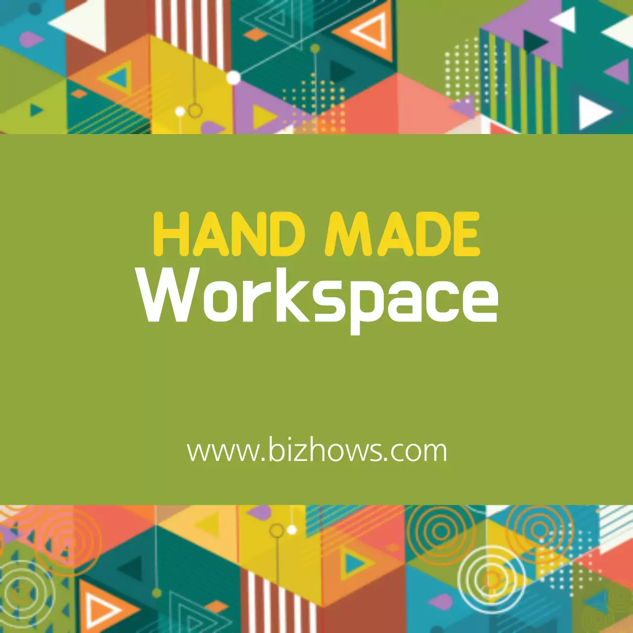 Green Geometric Workspace Advertisement Banner