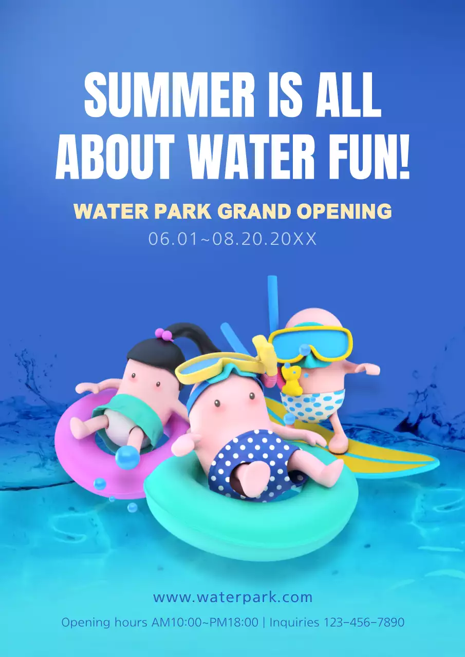 Blue Trendy Summer Event Poster