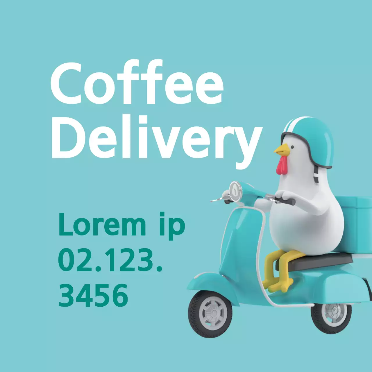 Nhãn giao hàng cà phê dễ thương minh họa màu xanh