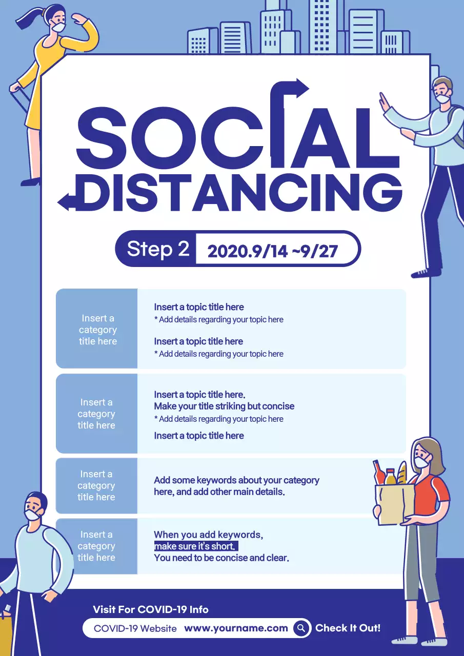 Blue Modern Health Announcement Poster