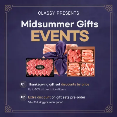 Navy Elegant Gifts Promotion Instagram Post