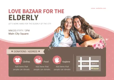 Pink Modern Elderly Event Invitation Poster