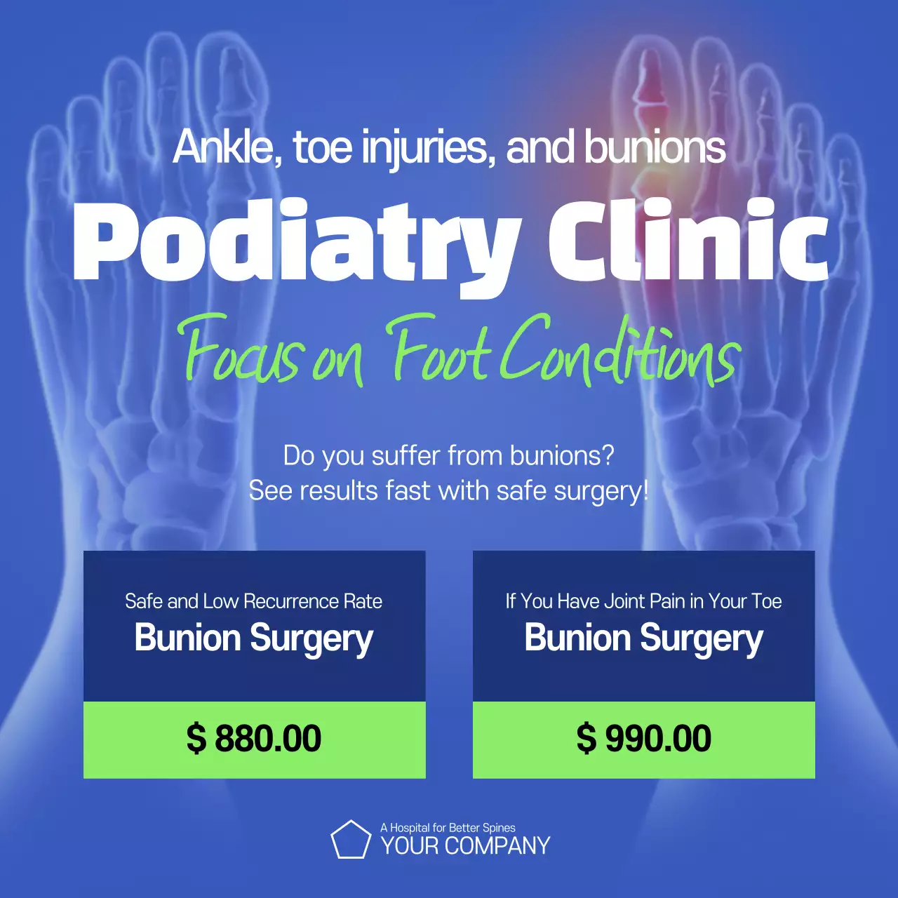 Purple Professional Hand Surgery Promotion Instagram Post