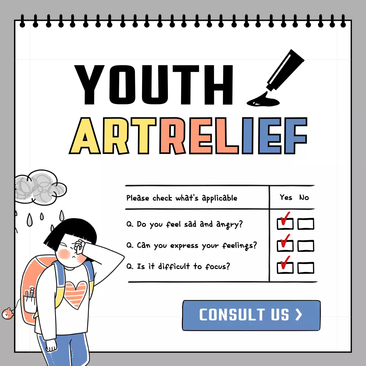 Colorful Minimal Art Promotion Social Media Post