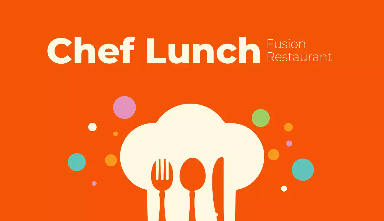 Orange Modern Restaurant Promotion Business Card