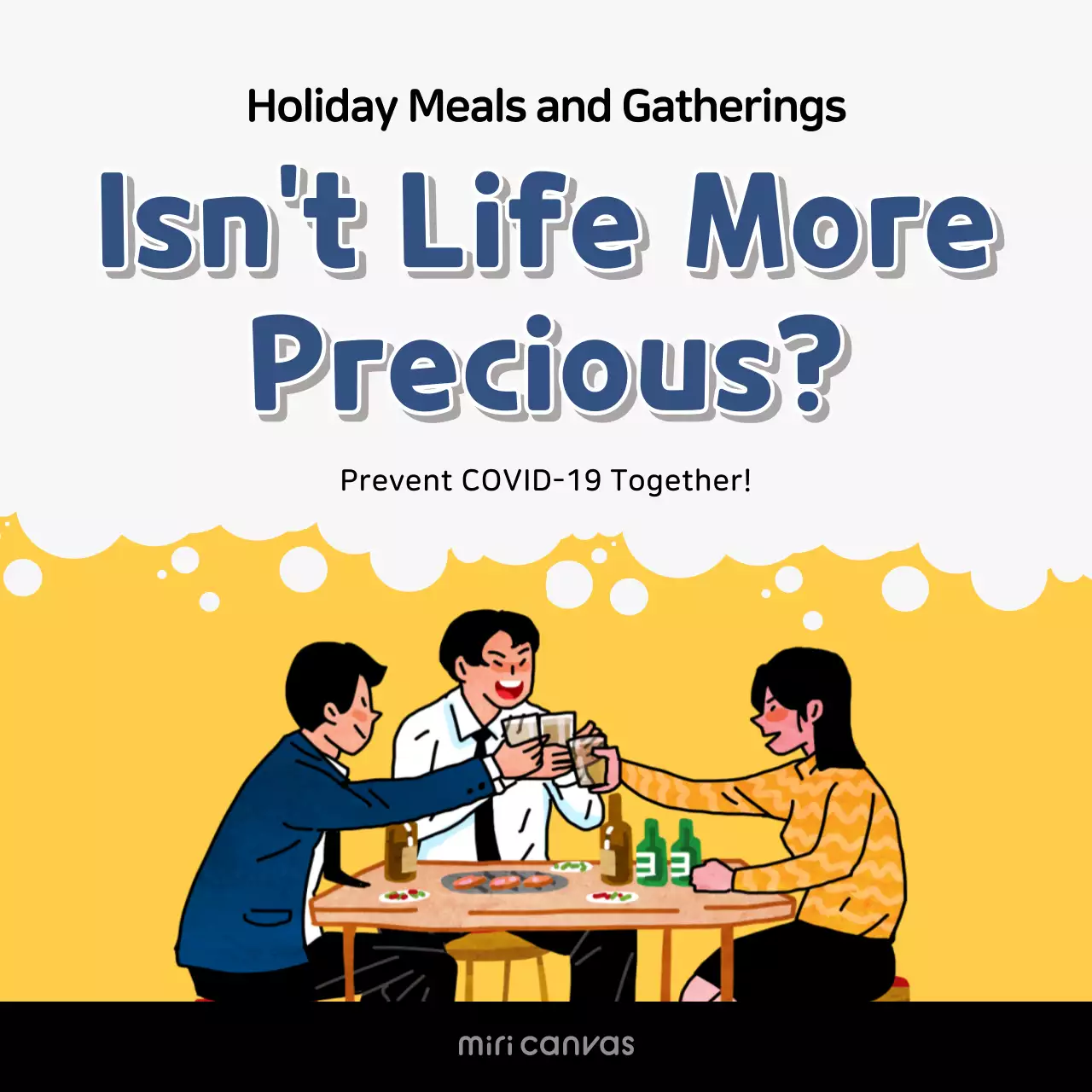 Yellow Modern Holiday Announcement Social Media Post