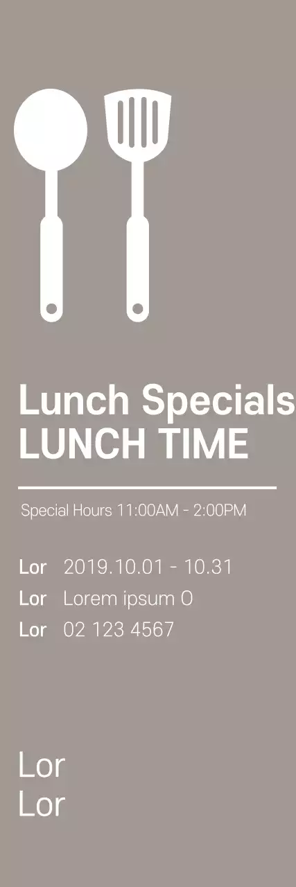 Banner de promoção de almoço minimalista cinza