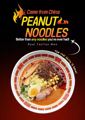 Red Traditional Noodles Promotion Poster