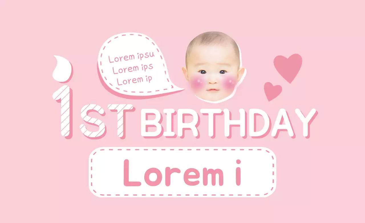 Banner de convite de aniversário simples rosa