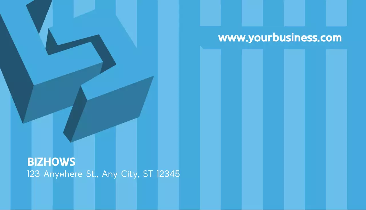 Business card with blue tones