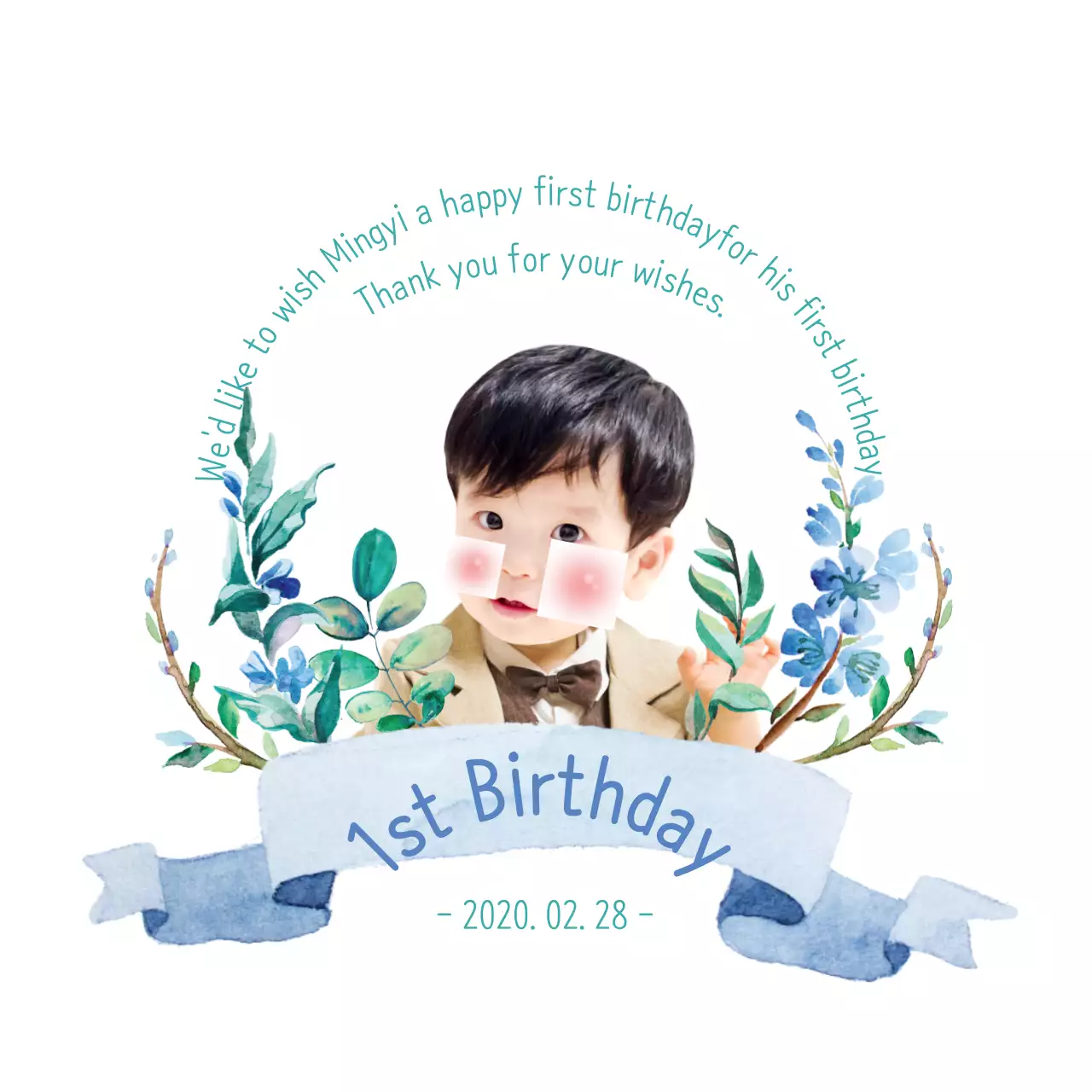 Biểu ngữ mời sinh nhật màu trắng thanh lịch