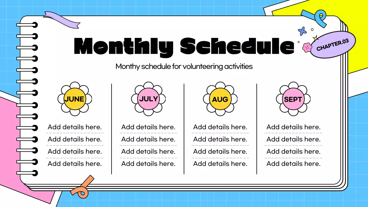 Pink Playful Volunteer Diary Presentation