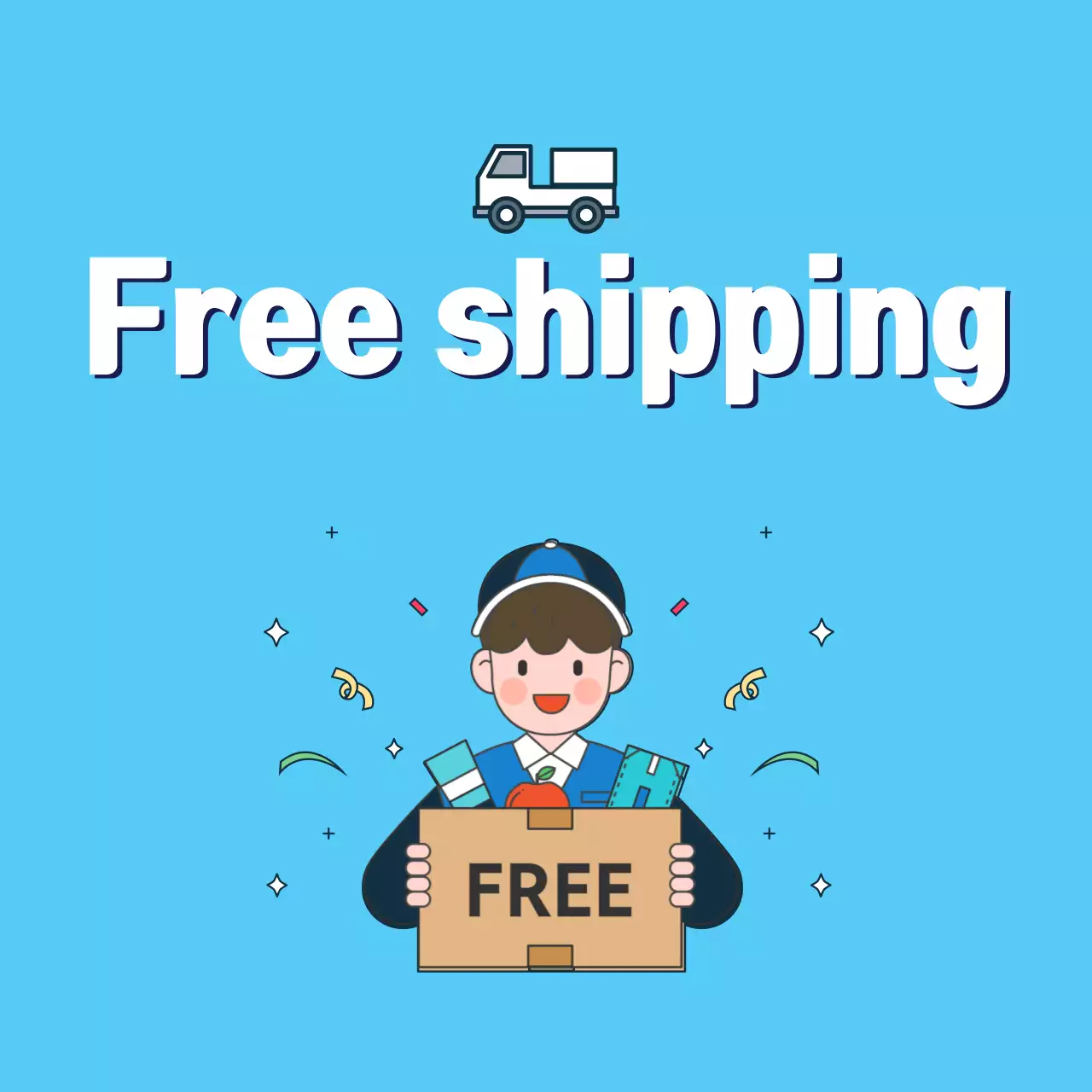 Blue Simple Shipping Promotion Banner