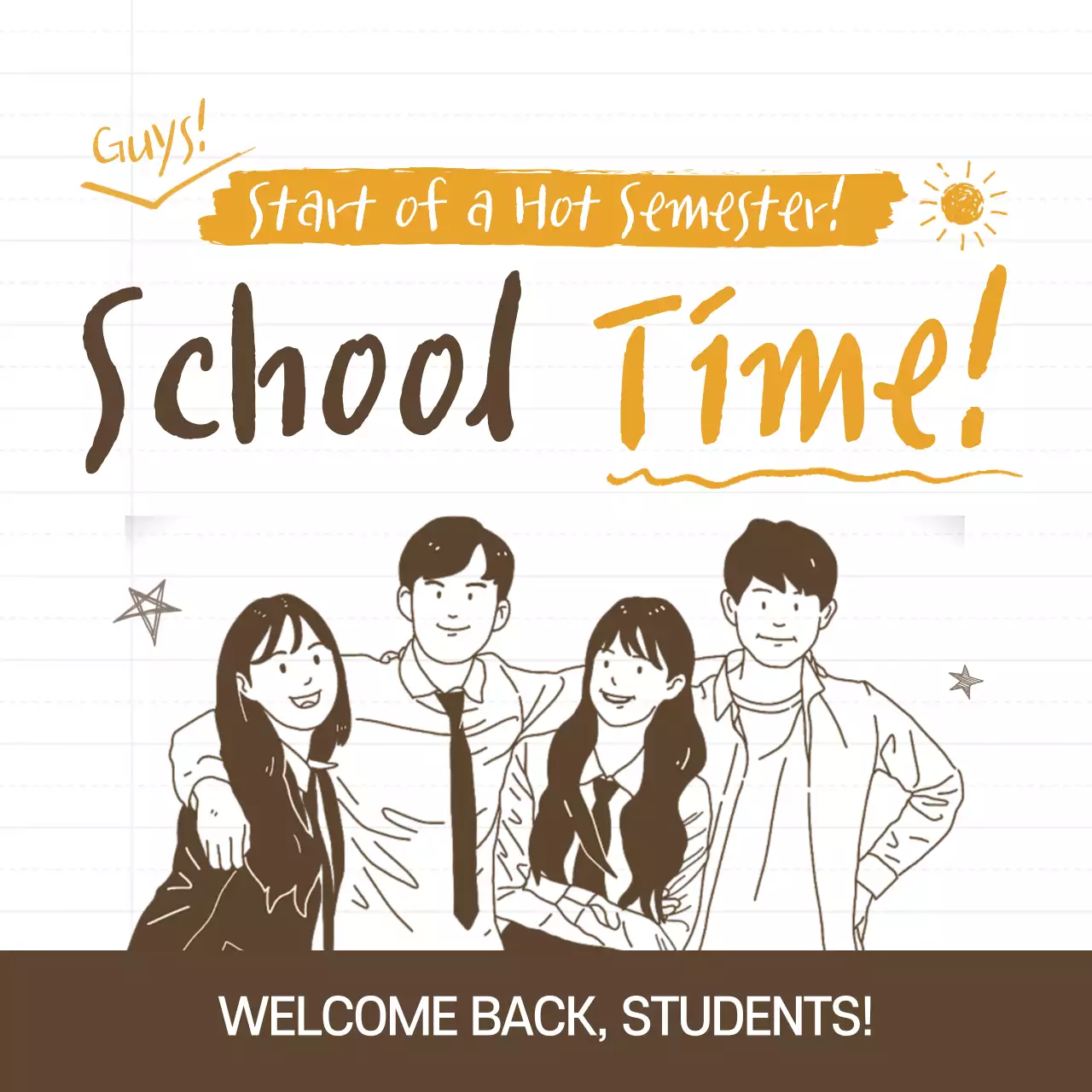 Yellow Simple School Announcement Instagram Post