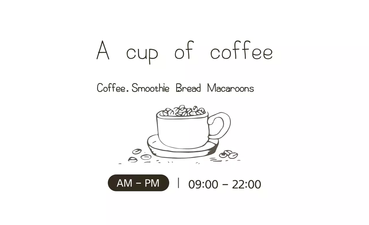Banner de menu de café minimalista preto