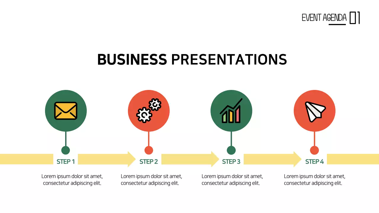 Green Modern Business Agenda Infographic