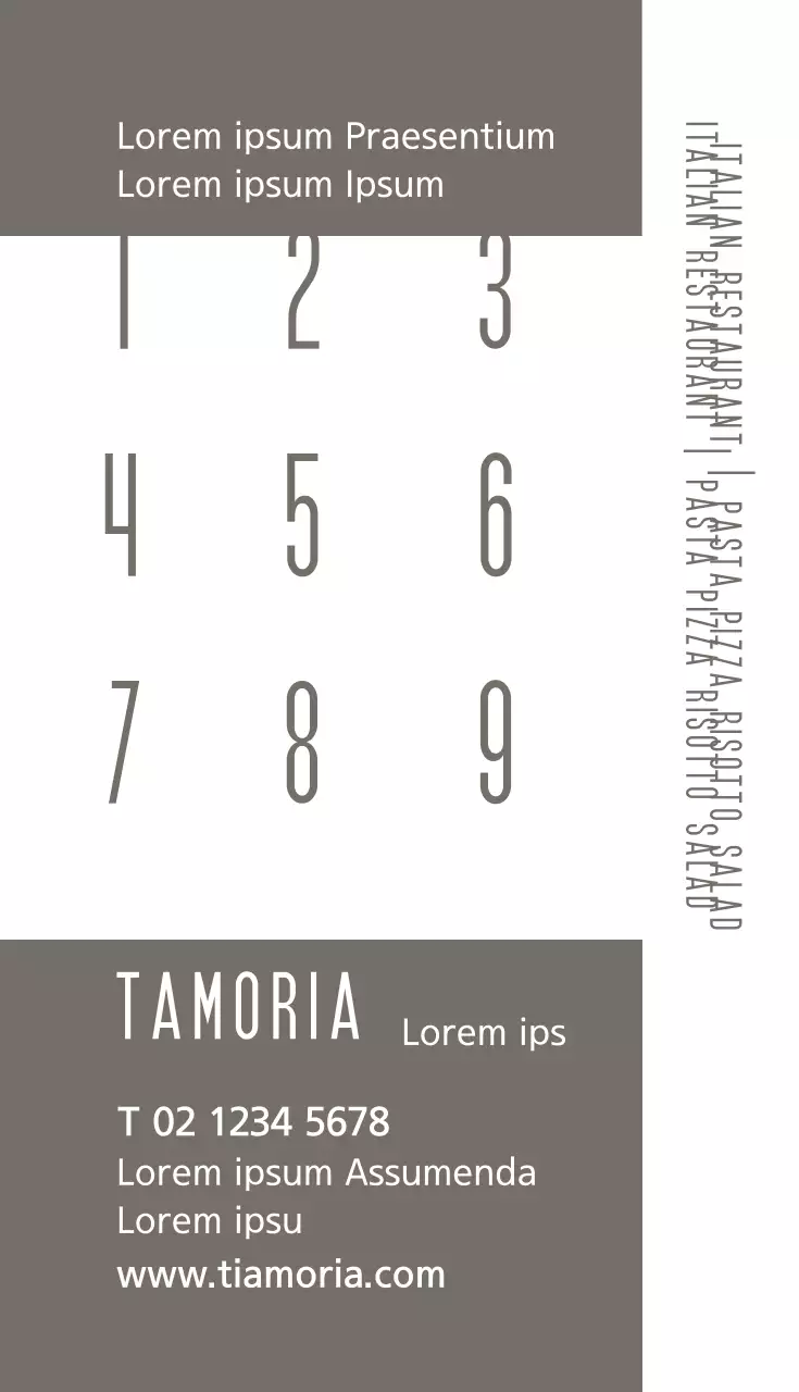 Danh thiếp quảng cáo nhà hàng tối giản màu xám