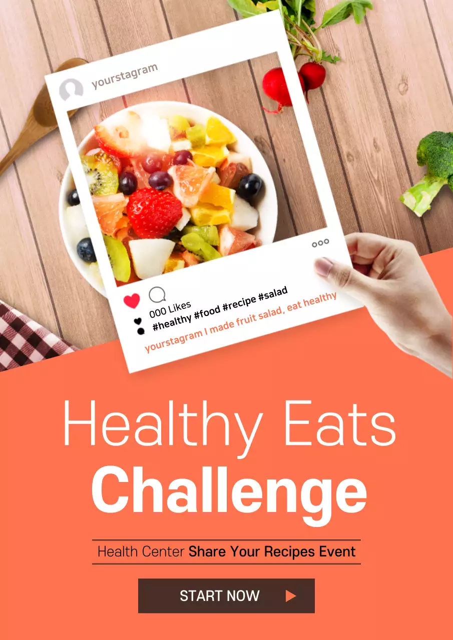 Orange Trendy Healthy Promotion Poster