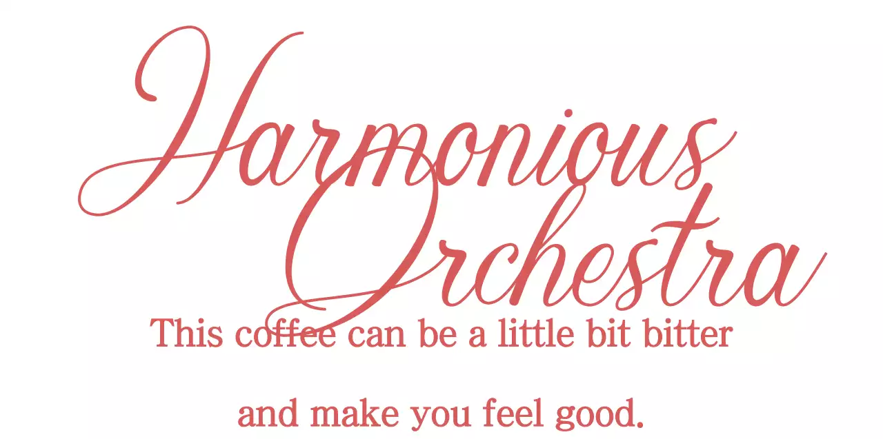 For an upscale concept cafe with English text in red.