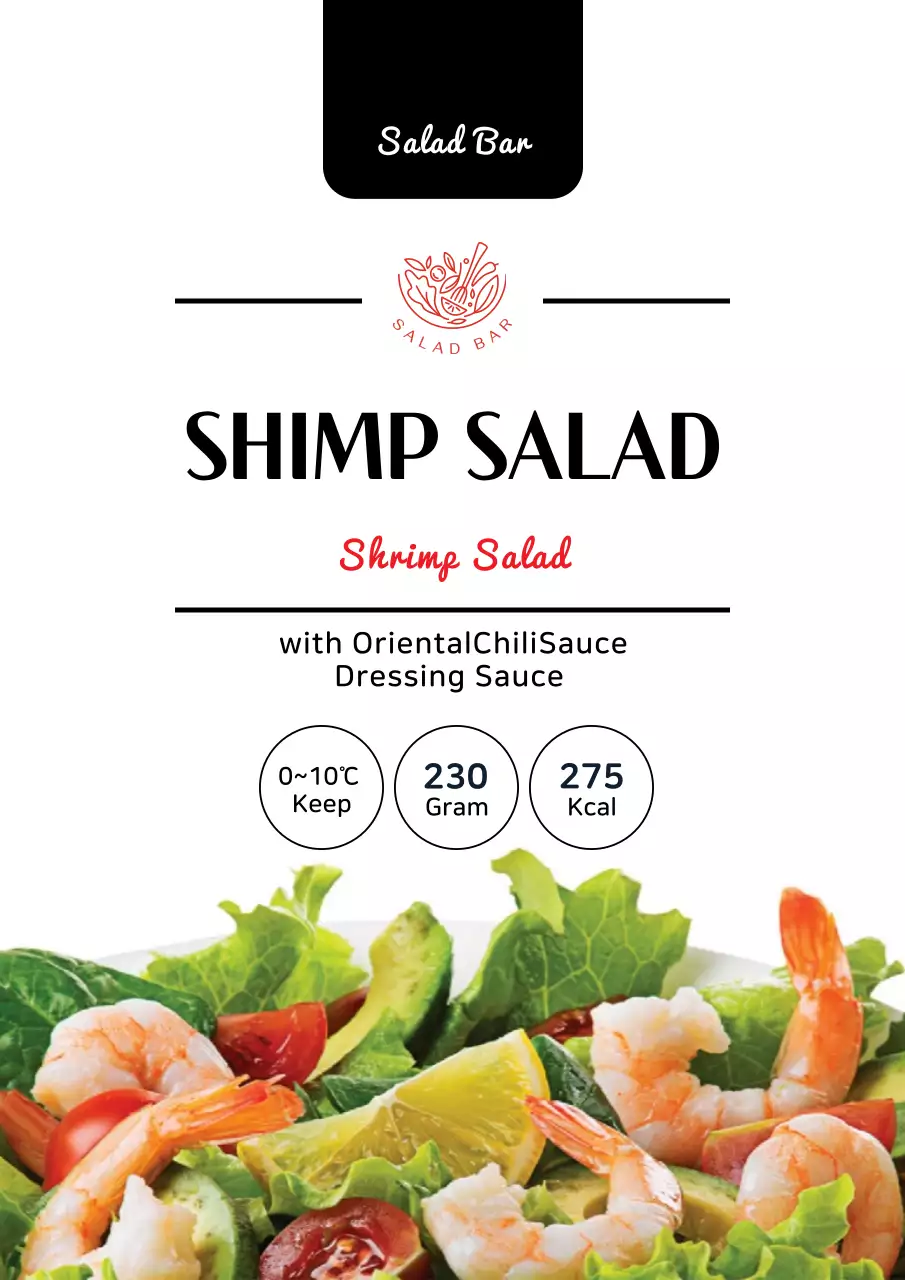 White Modern Salad Menu Poster