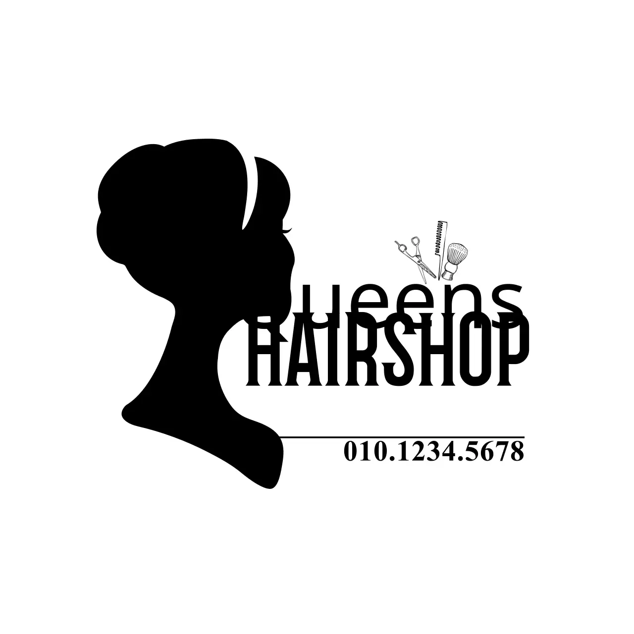 Black Simple Hairshop Advertisement Banner