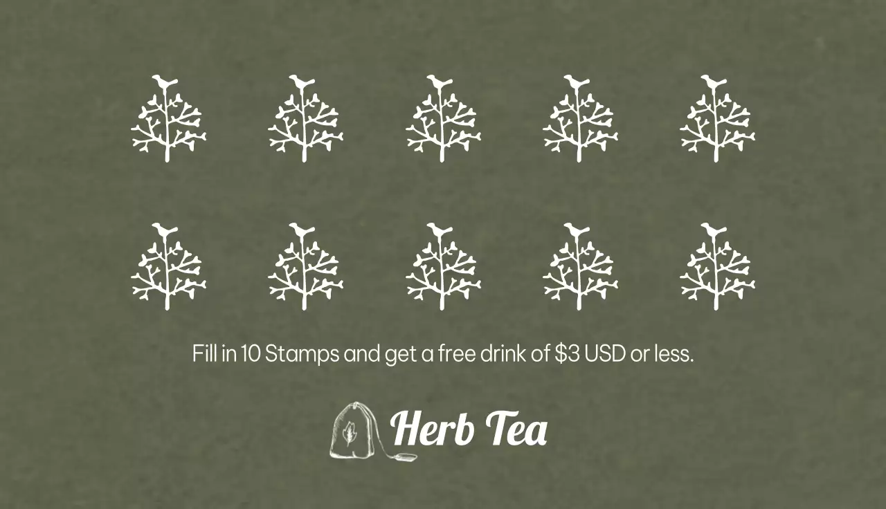 Sage Minimal Tea Promotion Business Card
