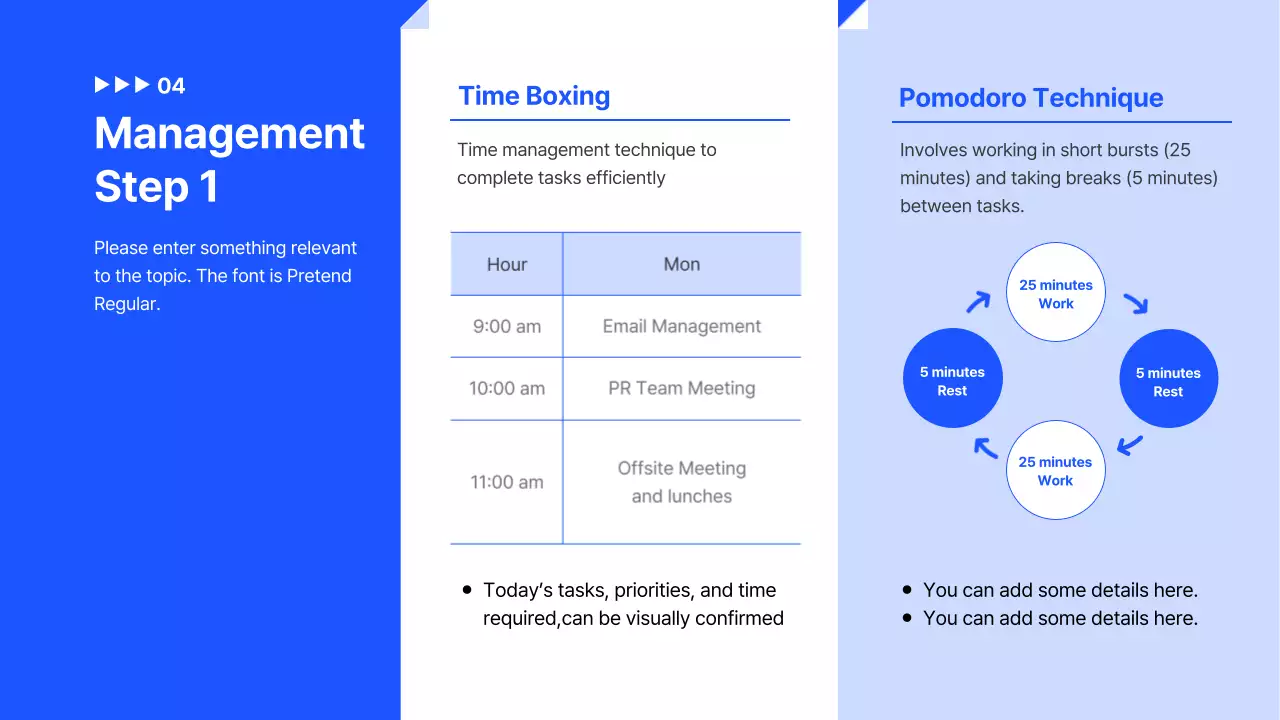 Blue Modern Time Management Guide Presentation