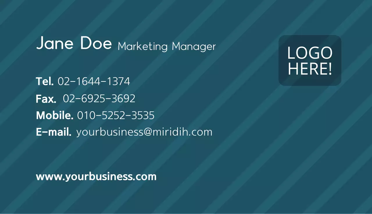 Teal Modern Business Card