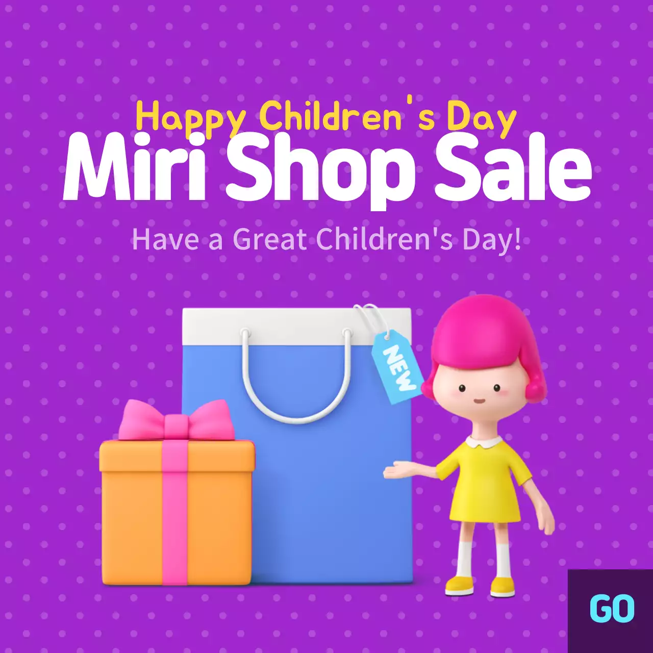 Blue Trendy Kids Event Instagram Post